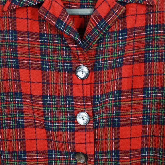 PENDLETON Plaid Woven Wool Button Shirt Size 14 - Picture 4 of 10